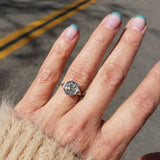 Platinum Art deco c.1920s filigree 1.43ct diamond & sapphire ring