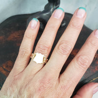 10k yellow gold estate eagle SIGNET ring