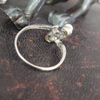 Victorian rose cut diamond ring - 14k yellow gold & silver top