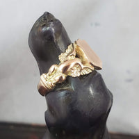 10k yellow gold estate eagle SIGNET ring
