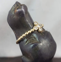 14k yellow gold 5 diamond flower band