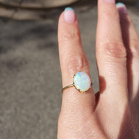 10k yellow gold opal estate ring