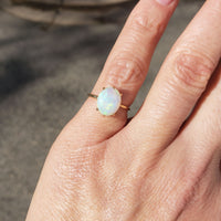 10k yellow gold opal estate ring