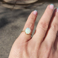 10k yellow gold opal estate ring