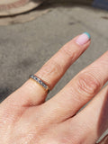 14k gold two tone 5 diamond estate band