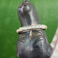 14k gold two tone 7 old cut diamond estate band
