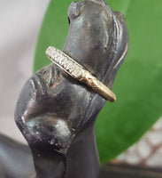 14k gold two tone 7 old cut diamond estate band