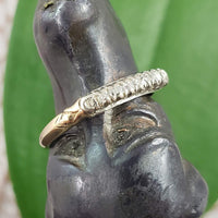 14k gold two tone 7 old cut diamond estate band