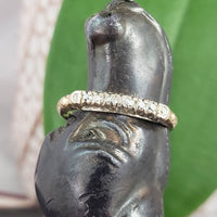 14k gold two tone 7 old cut diamond estate band