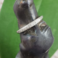 18k white gold 9 diamond vintage wedding band