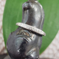 18k white gold 9 diamond vintage wedding band