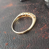 14k gold two tone 5 diamond estate band