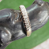 14k gold two tone 5 diamond estate band