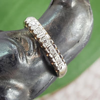 14k gold two tone 5 diamond estate band