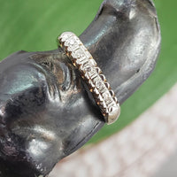 14k gold two tone 5 diamond estate band