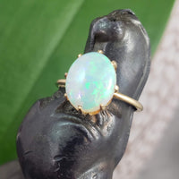 10k yellow gold opal estate ring