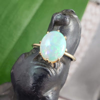 10k yellow gold opal estate ring