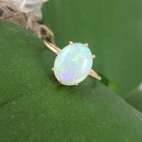 10k yellow gold opal estate ring