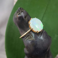10k yellow gold opal estate ring