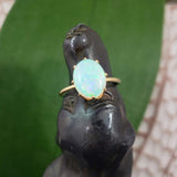 10k yellow gold opal estate ring