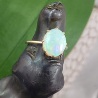10k yellow gold opal estate ring
