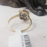 Victorian rose cut diamond ring - 14k yellow gold & silver top