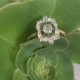 Victorian rose cut diamond ring - 14k yellow gold & silver top