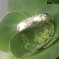 14k yellow gold gypsy set 8 diamond eternity Band - size 5.5