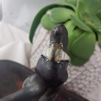 10k white gold Watermelon Tourmaline Deco estate Ring