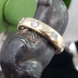14k yellow gold gypsy set 8 diamond eternity Band - size 5.5