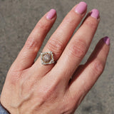 Platinum & 14k yellow gold diamond Edwardian filigree Ring
