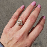 Platinum & 14k yellow gold diamond Edwardian filigree Ring
