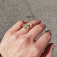 Platinum & 14k yellow gold diamond Edwardian filigree Ring