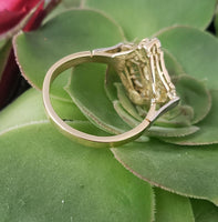 Platinum & 14k yellow gold diamond Edwardian filigree Ring