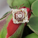 Platinum & 14k yellow gold diamond Edwardian filigree Ring