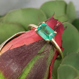 14k gold emerald cut Emerald custom ring