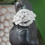 14k white gold Art Deco diamond engagement Ring