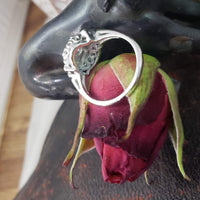 14k white gold Art Deco diamond engagement Ring