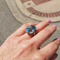 14k white gold HUGE Aquamarine Ring - 18.41ct