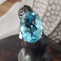 14k white gold HUGE Aquamarine Ring - 18.41ct