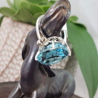 14k white gold HUGE Aquamarine Ring - 18.41ct