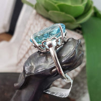 14k white gold HUGE Aquamarine Ring - 18.41ct