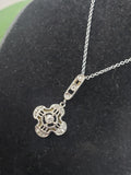 platinum & 18k gold Deco c.20's s diamond filigree necklace pendant