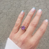 14k gold filigree amethyst ring