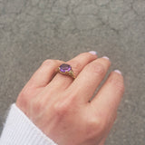 14k gold filigree amethyst ring