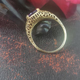 14k gold filigree amethyst ring