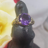14k gold filigree amethyst ring