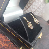 14k gold Estate rose cut garnet Earrings