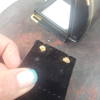 14k gold Estate rose cut garnet Earrings