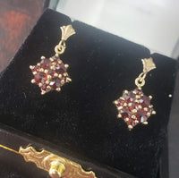 14k gold Estate rose cut garnet Earrings